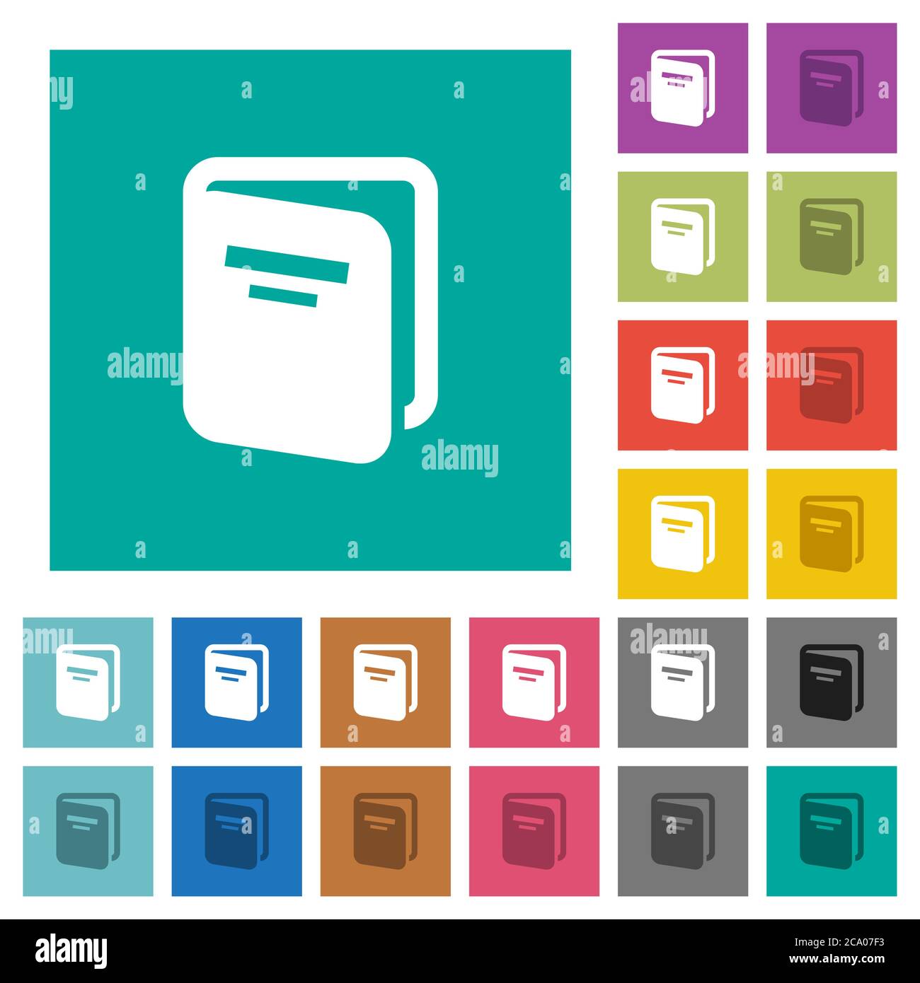 Album multi colored flat icons on plain square backgrounds. Included ...
