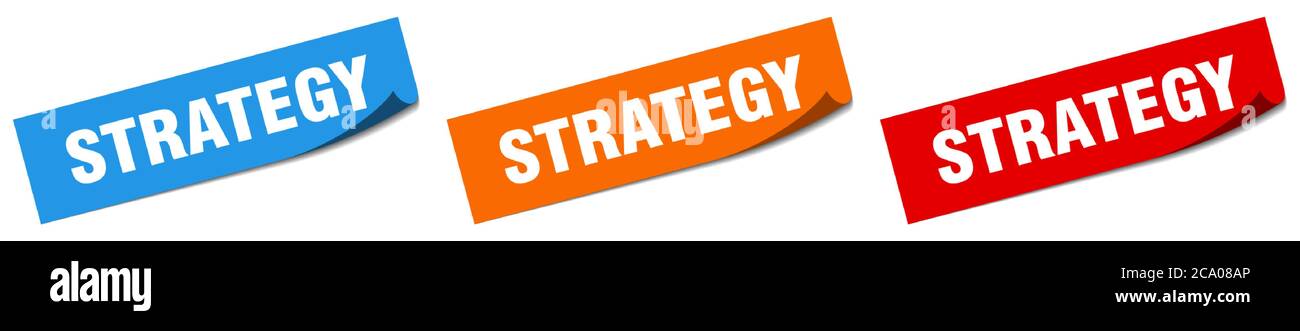 strategy paper peeler sign set. strategy sticker Stock Vector Image ...