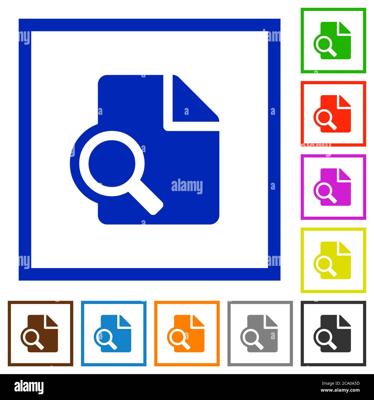 Preview flat color icons in square frames on white background Stock ...