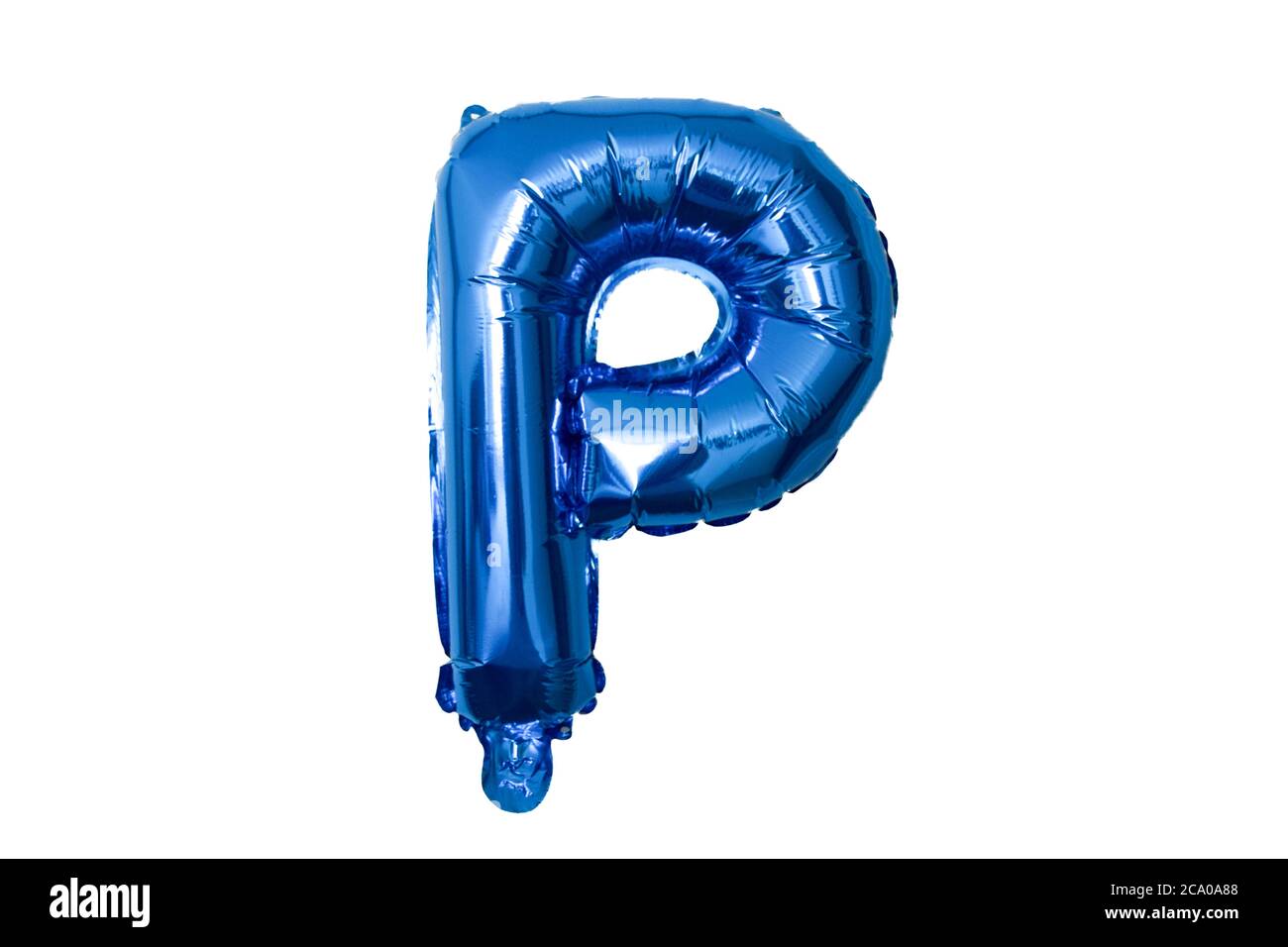 Balloon Letter P in blue Stock Photo