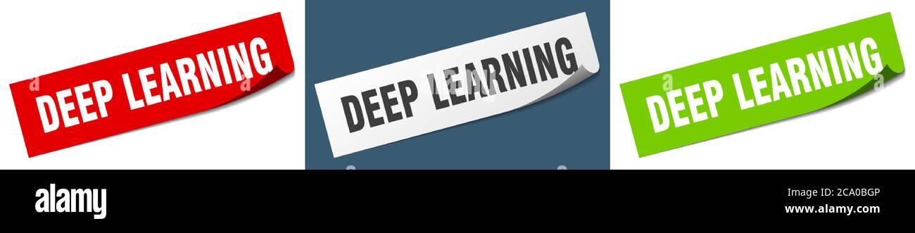 deep learning paper peeler sign set. deep learning sticker Stock Vector ...