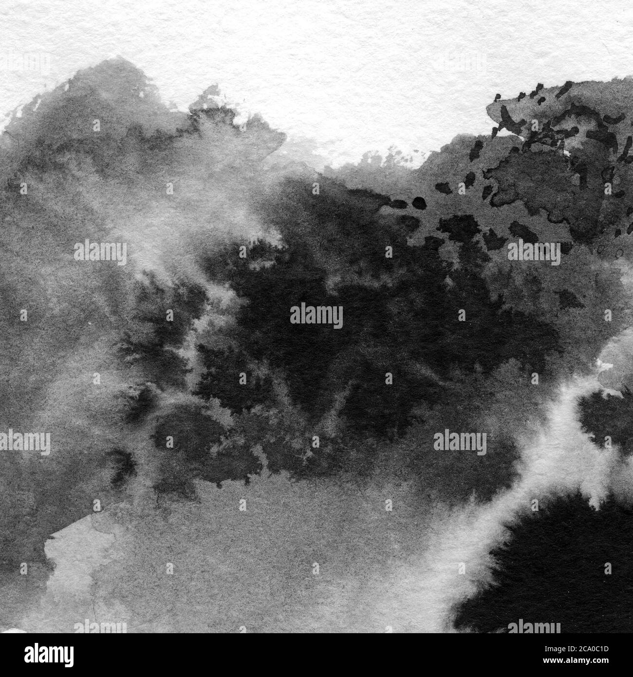 Abstract ink spots hand drawn illustration. Minimalist hand drawn black