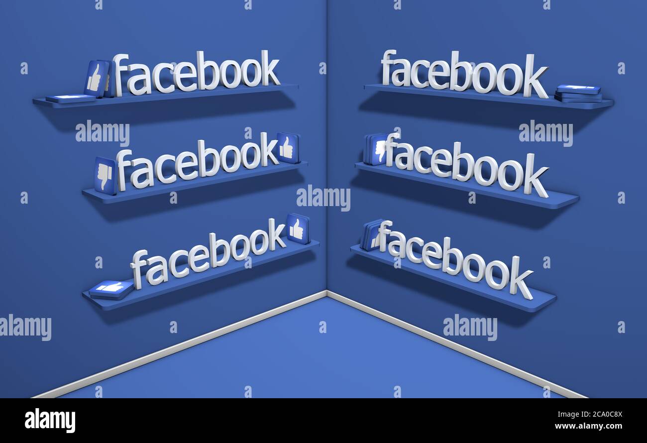 Italy, 6 June 2020: 3D rendering text of  social facebook creator Stock Photo