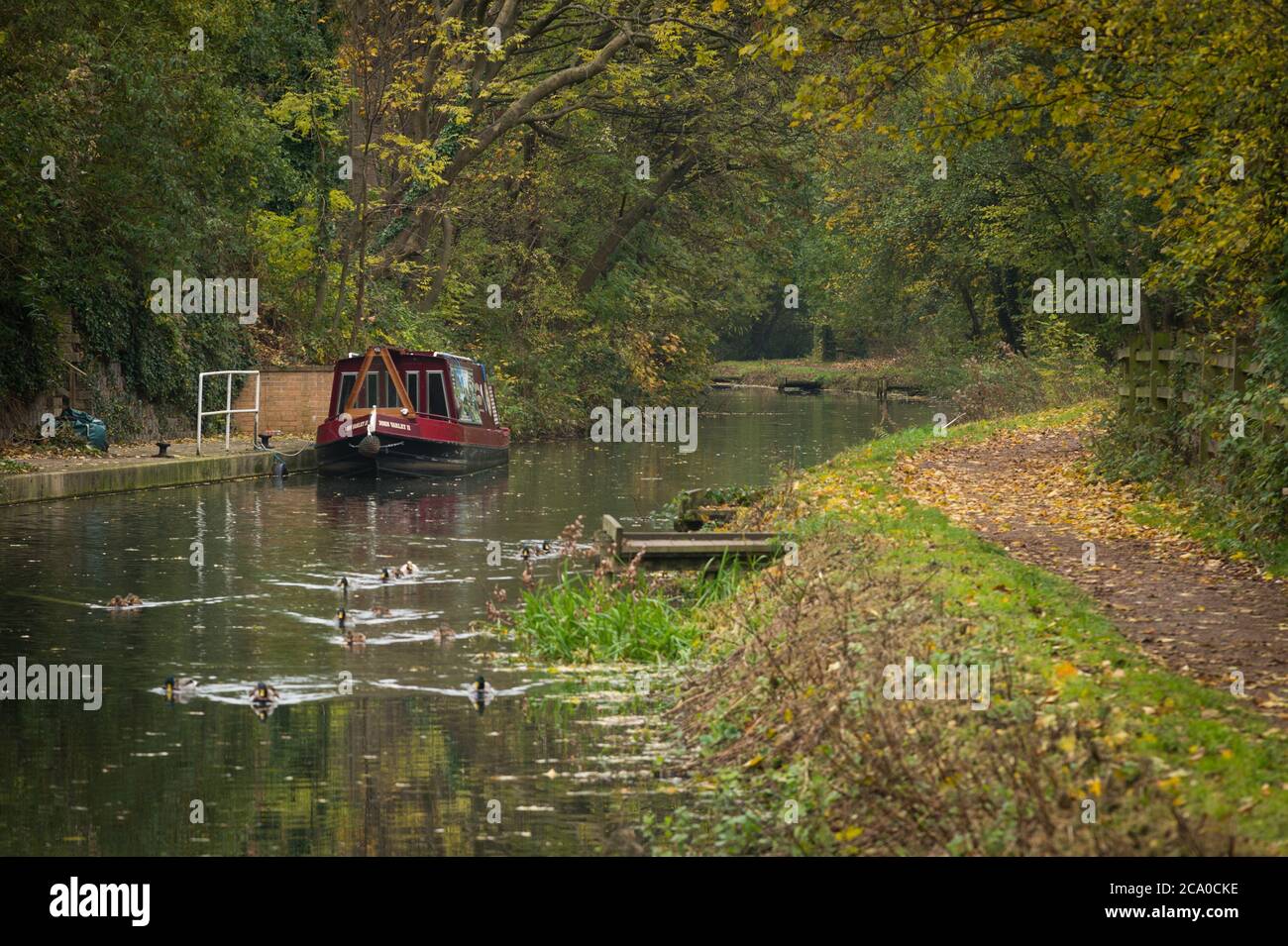 The Chesterfield Canal near Tapton Lock, Chesterfield, Derbyshire, UK Stock Photo
