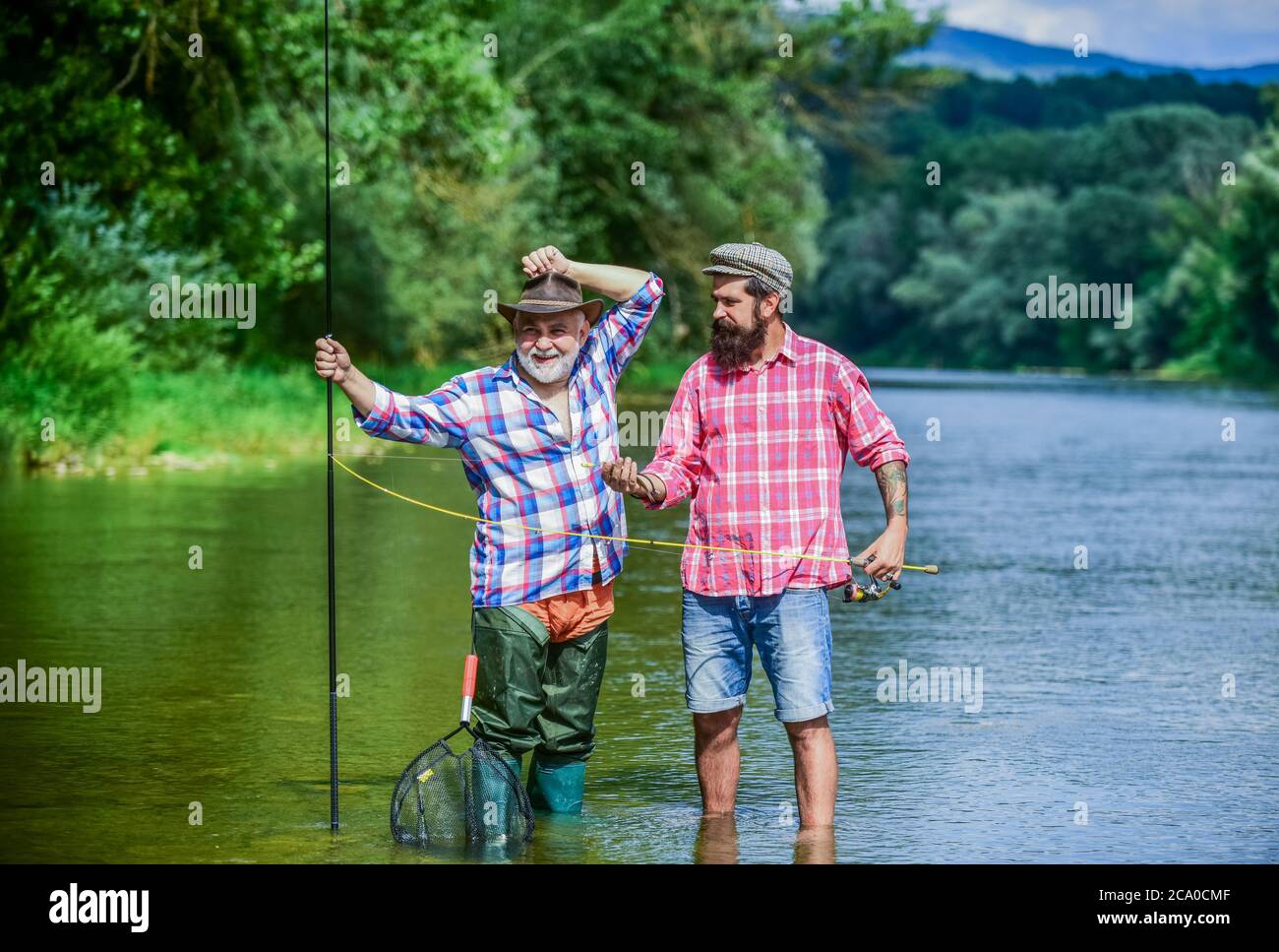 Master baiter. Fisherman with fishing 