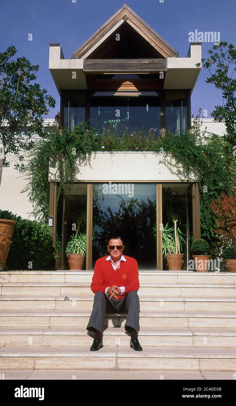 The late Baron von Thyssen at his home in Spain shortly after their wedding in 1985 Stock Photo