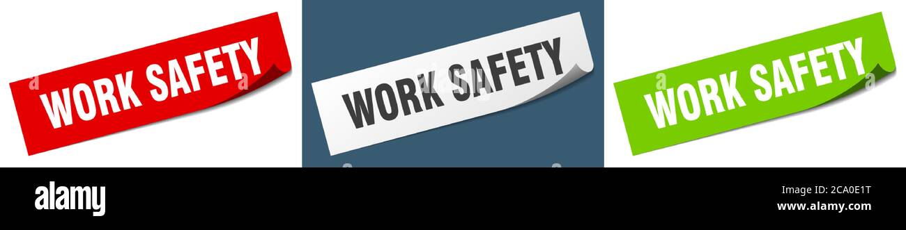 work safety paper peeler sign set. work safety sticker Stock Vector ...