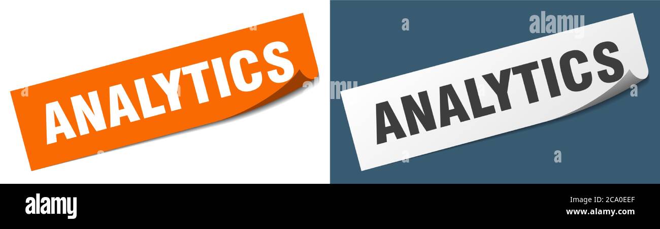 analytics paper peeler sign set. analytics sticker Stock Vector Image ...