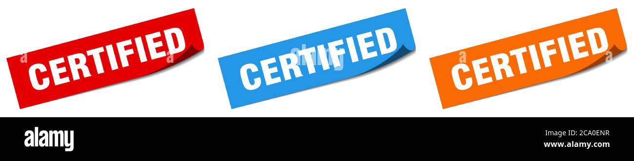 Sticker Paper Flow Written Sign certified paper peeler sign set. certified sticker Stock Vector Image ...