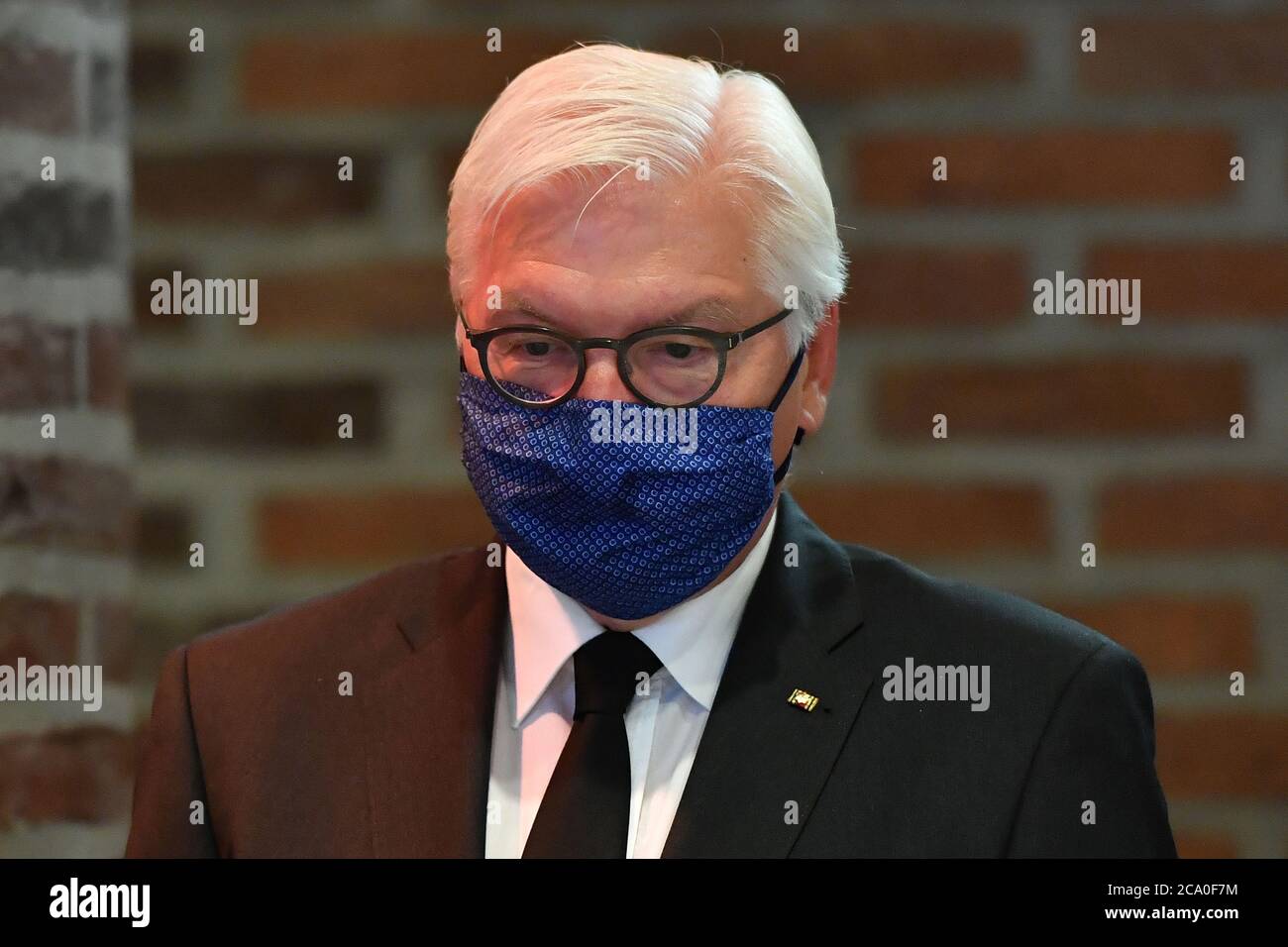 Munich, Deutschland. 03rd Aug, 2020. President Frank Walter STEINMEIER with face mask, mask. Funeral service for the late Muenchner Alt-OB and honorary citizen Dr. Hans-Jochen Vogel (SPD) on 03.08.2020 in the Philharmonie in Gasteig in Muenchen, | usage worldwide Credit: dpa/Alamy Live News Stock Photo