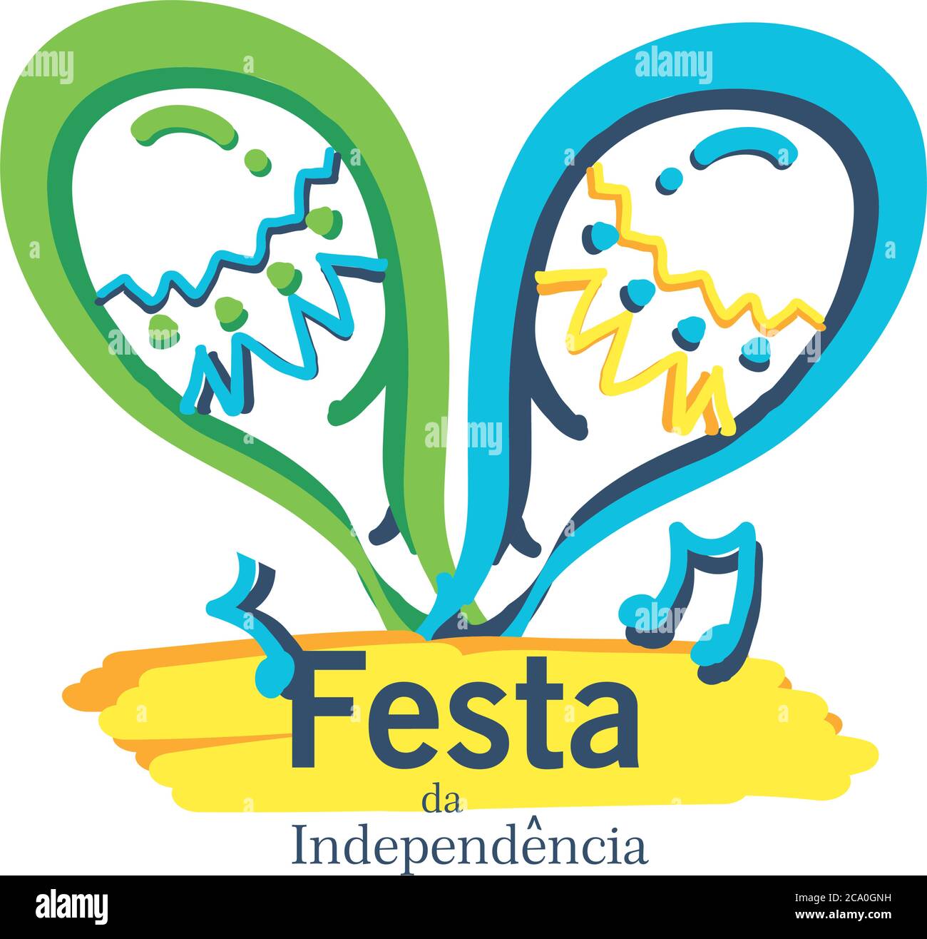 Brazil independence day celebration greeting card vector illustration ...