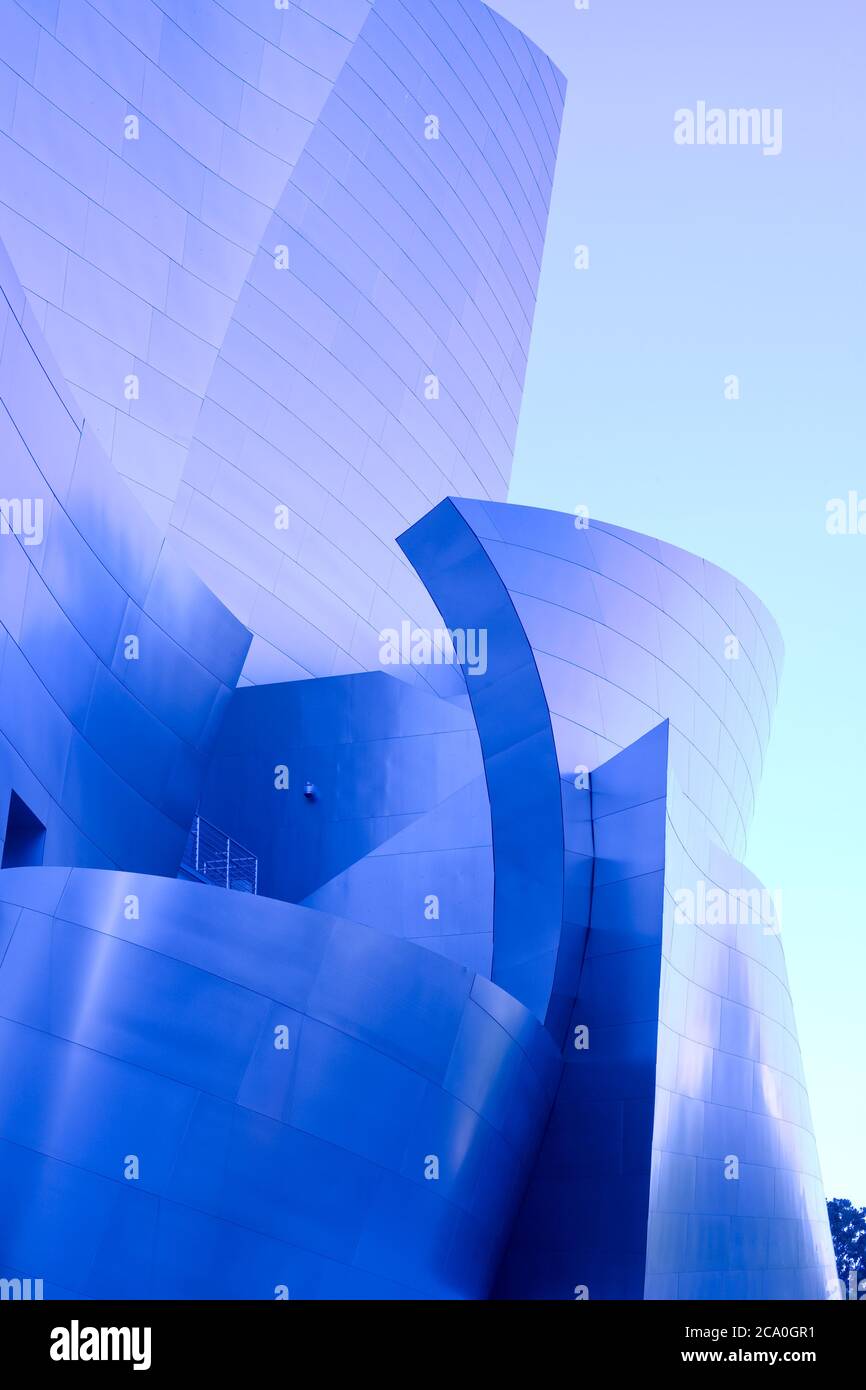 Los Angeles, California, United States - Detail of the avant garde architecture of Walt Disney Concert Hall designed by architect Fr Stock Photo