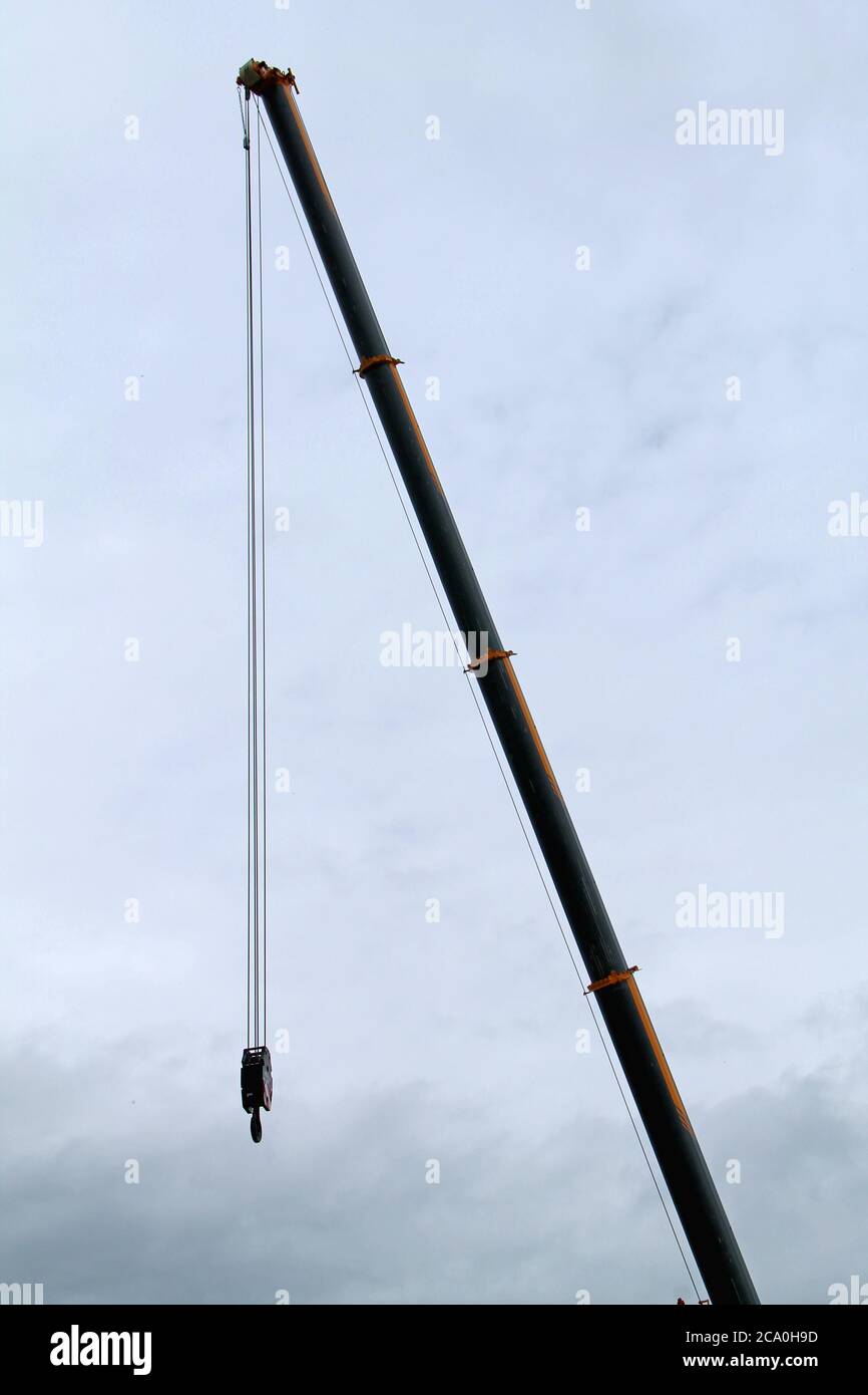 The Extension of a High Hydraulic Crane Jib Stock Photo Alamy