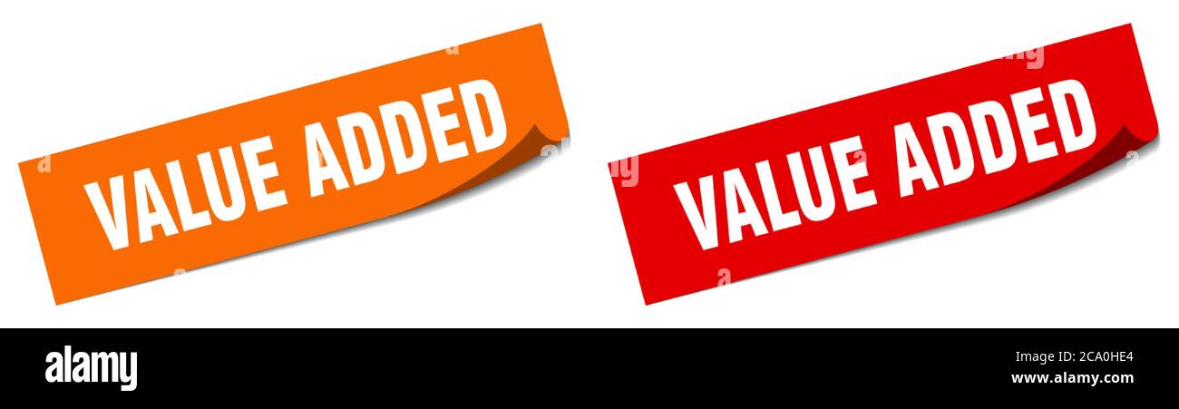 value added paper peeler sign set. value added sticker Stock Vector ...