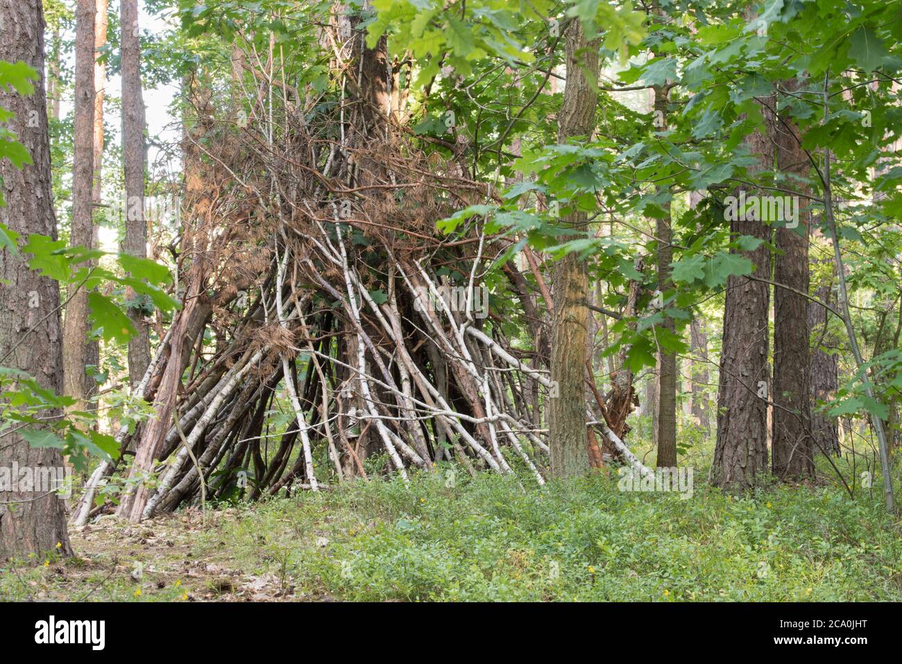 Hut made of branches hires stock photography and images Alamy