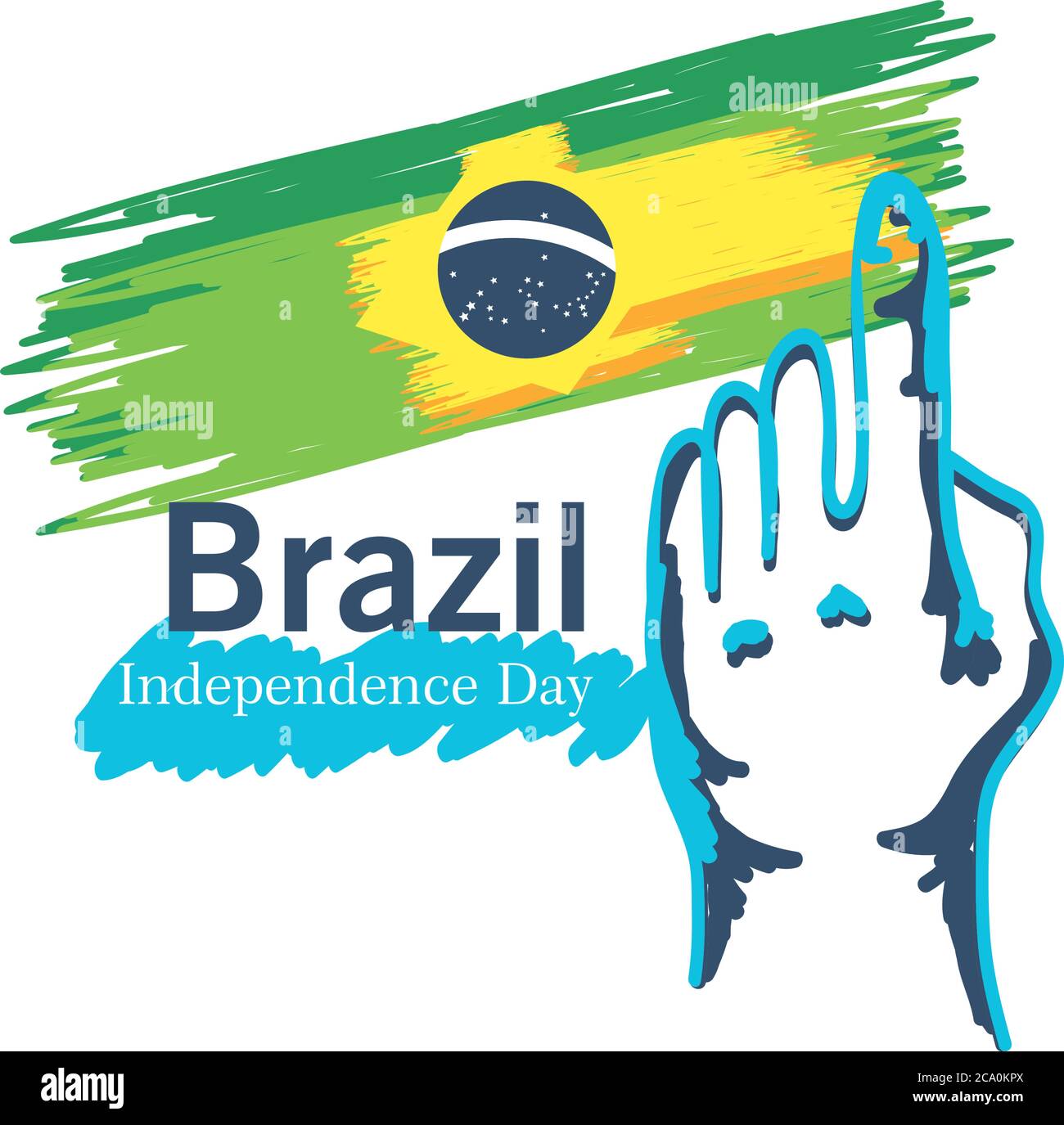 Brazil independence day celebration greeting card vector illustration ...