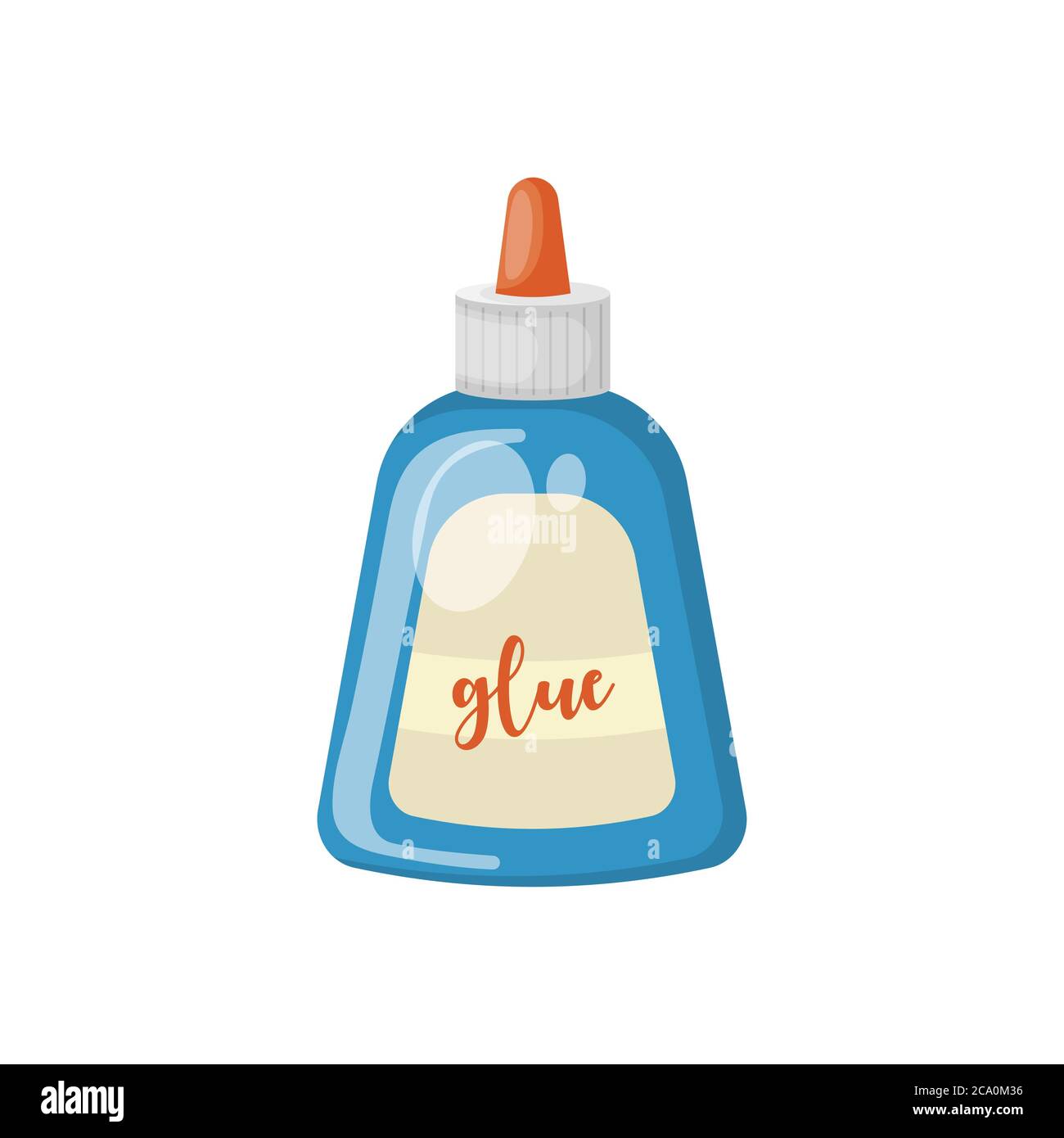 Cartoon blue bottle of glue, vector illustration Stock Vector Image