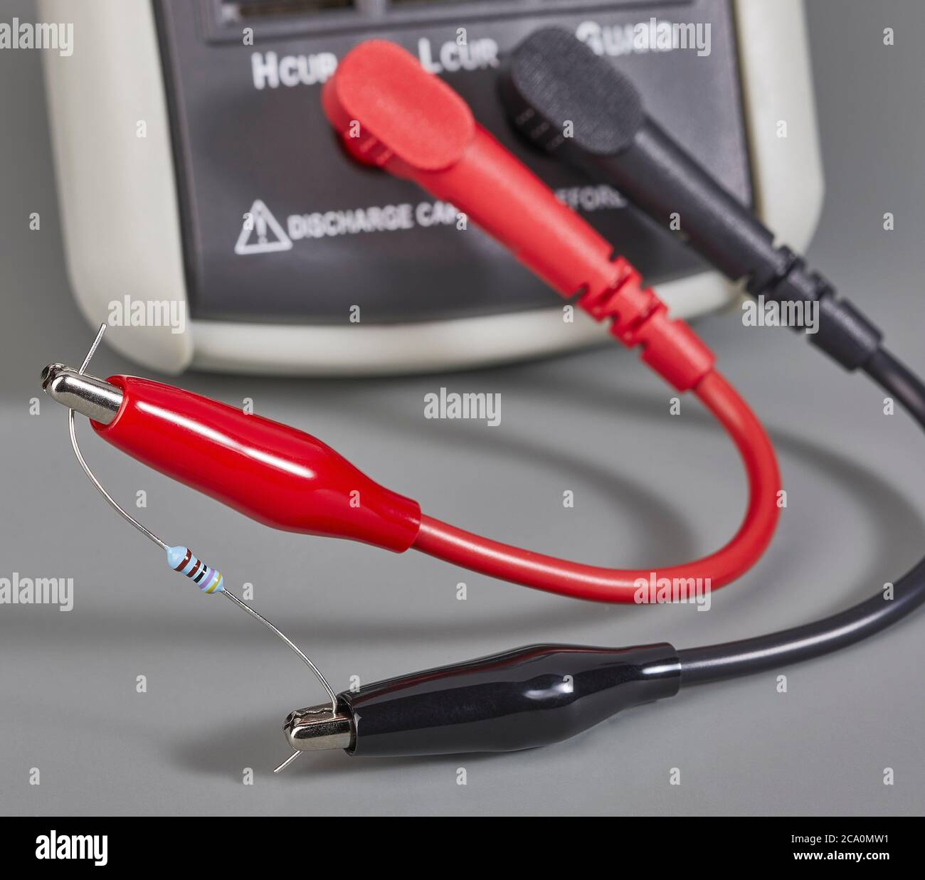 Detail of an electronic components tester Stock Photo