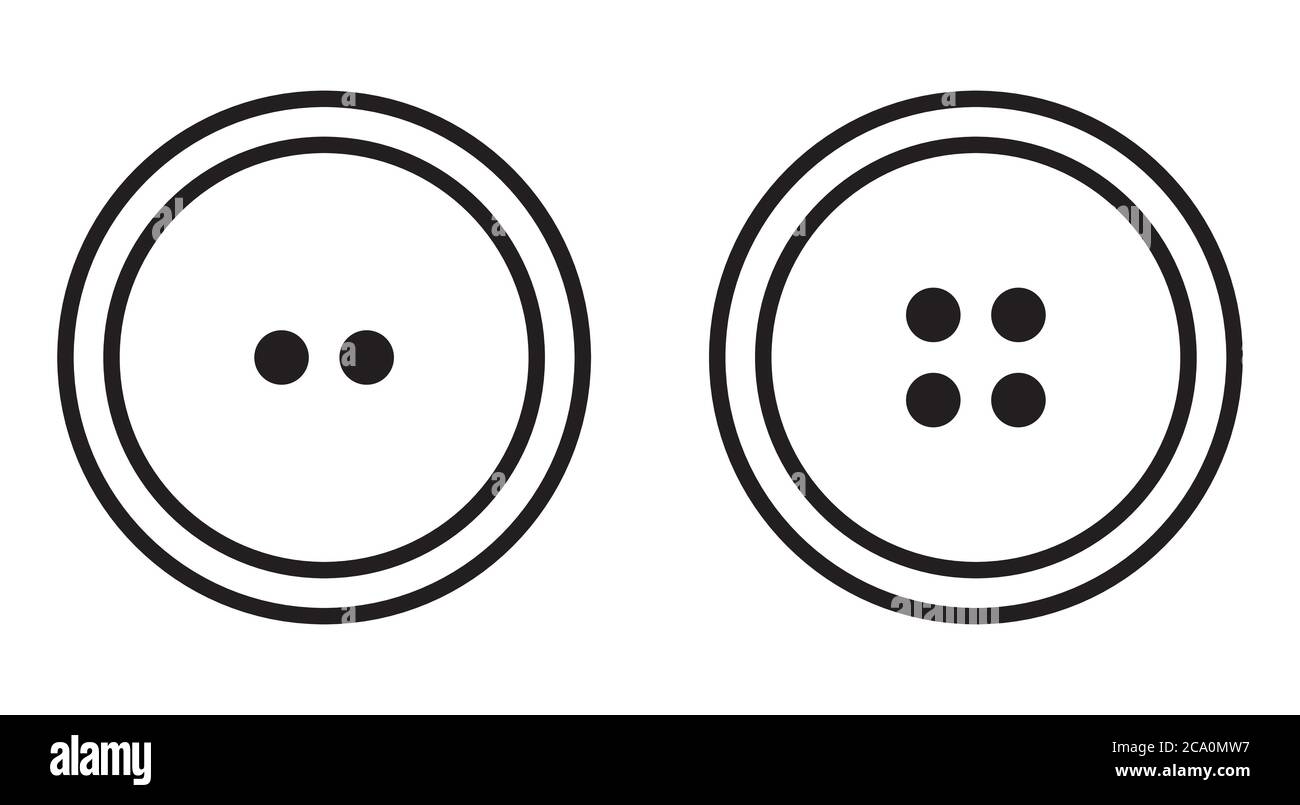 Sewing button icon set logotype. Vector isolated clothing buttons in outlinbe style vector logo Stock Vector