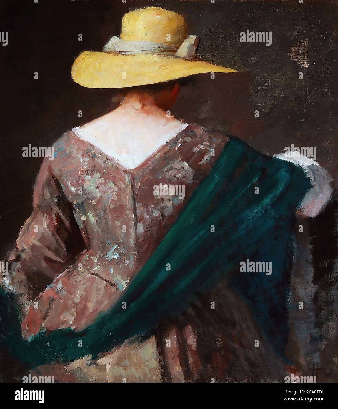 Lady in a green dress painting hi-res stock photography and images - Alamy