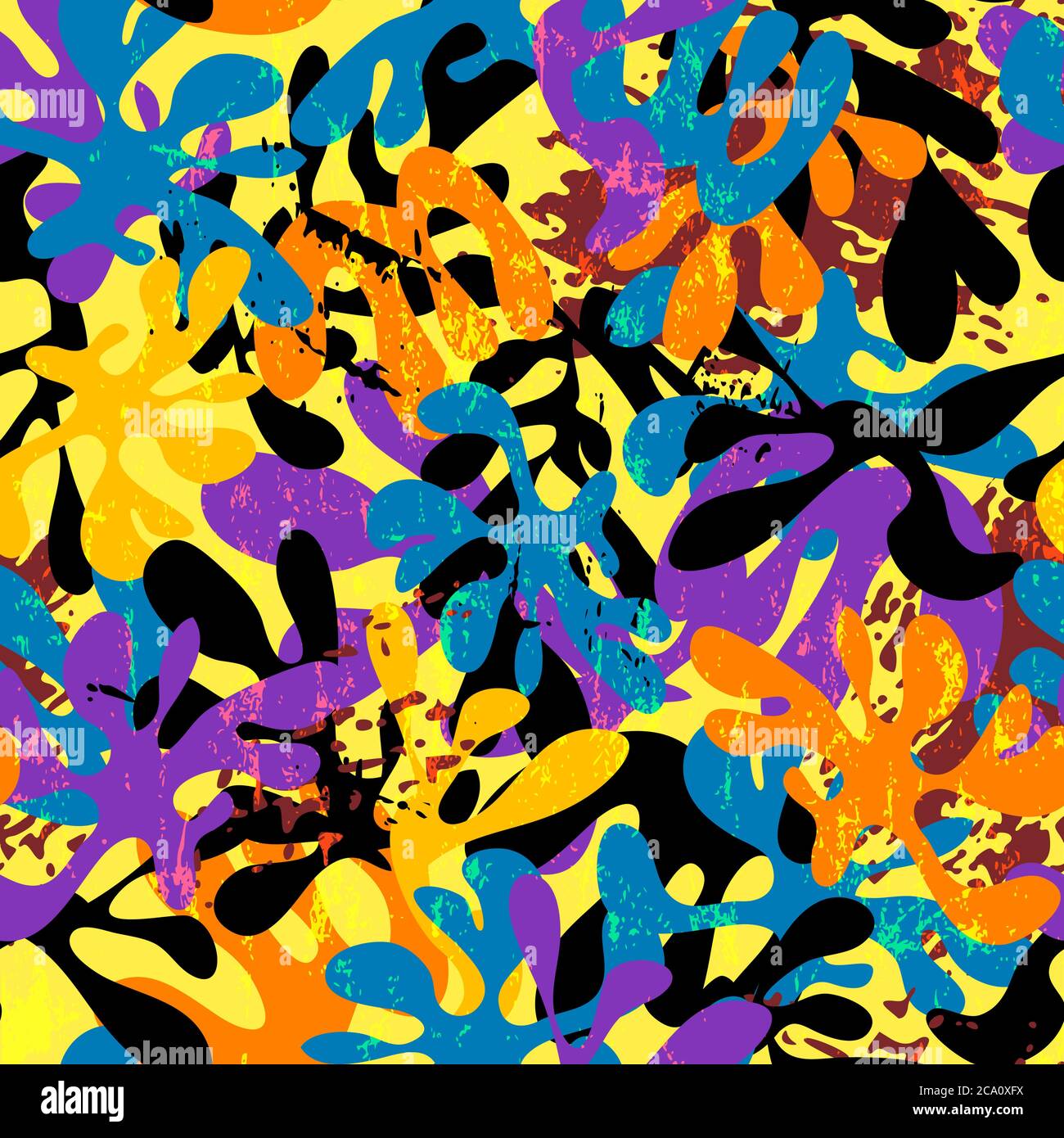 seamless background pattern, with abstract elements, strokes and splashes Stock Vector