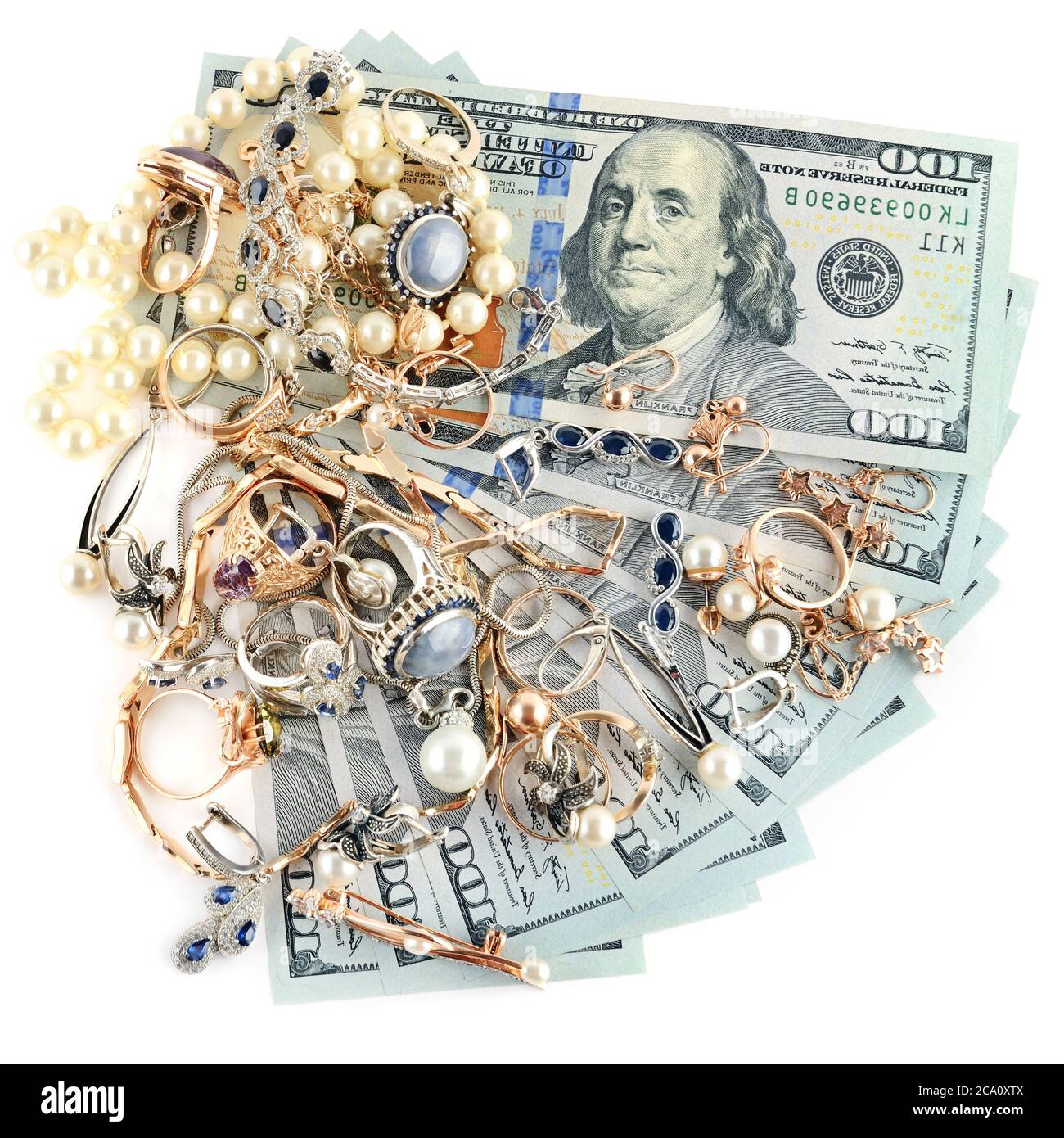 Man Buying Gold Jewellry Pawn Shop And Us Dollar Banknotes Stock Photo -  Download Image Now - iStock