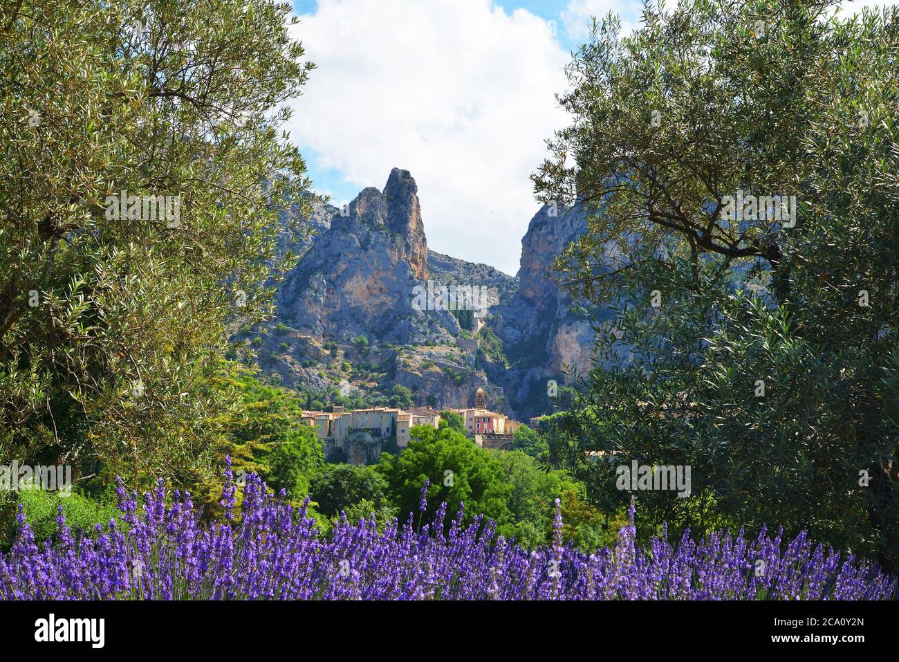 Typical charming village of Moustiers Ste Marie With a star suspended