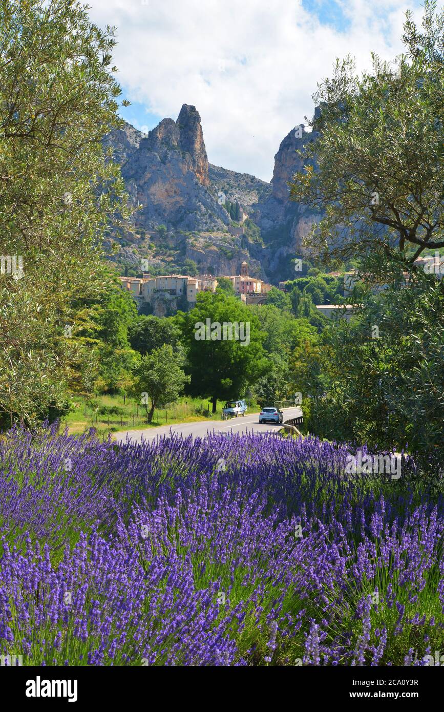 Typical charming village of Moustiers Ste Marie With a star suspended