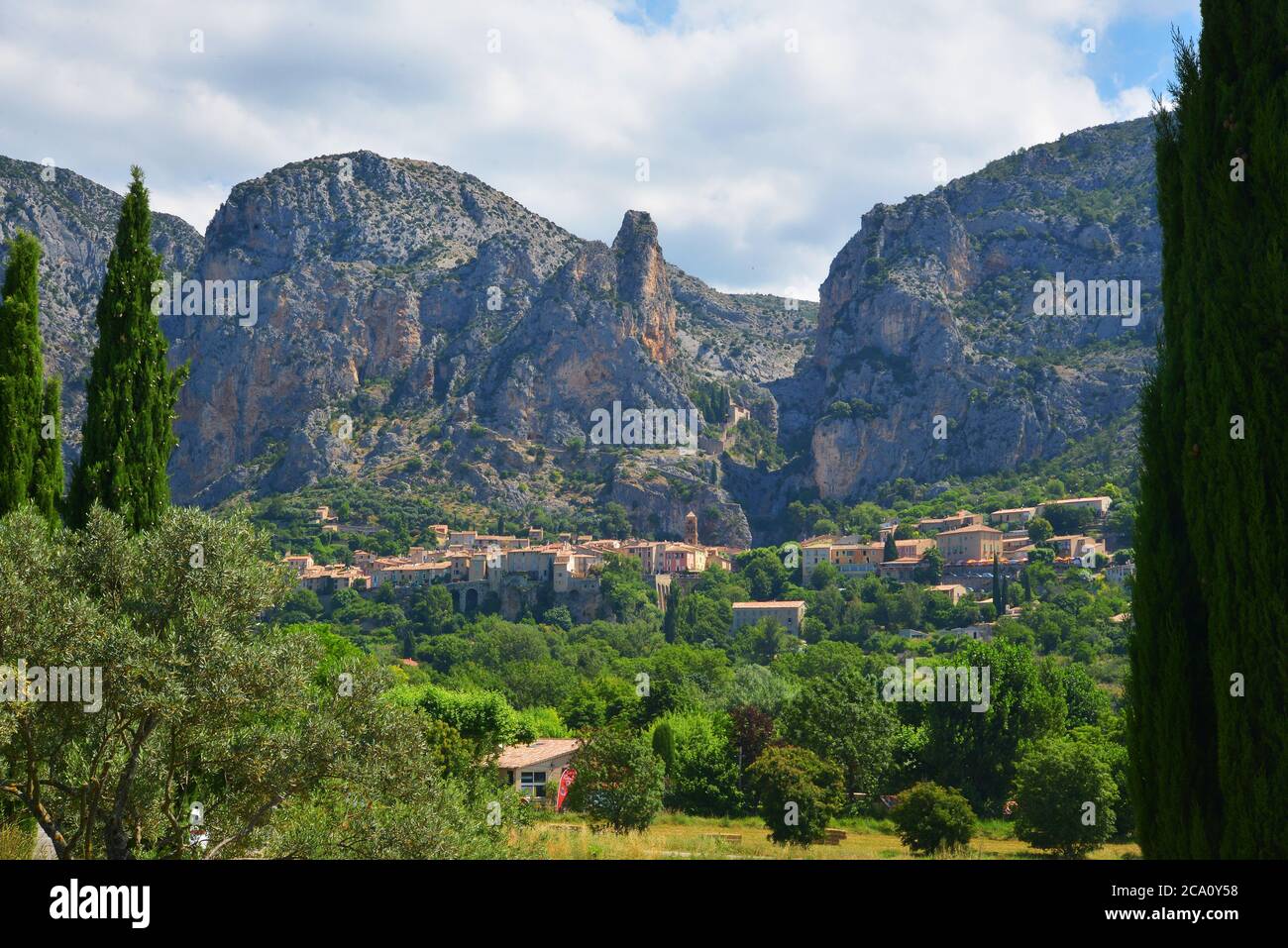 Typical charming village of Moustiers Ste Marie With a star suspended