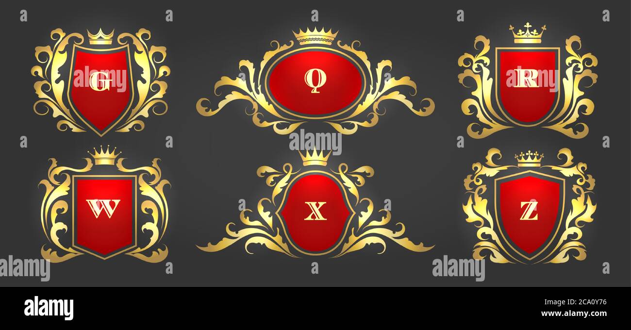 Golden vintage flourish monograms Stock Vector Image & Art - Alamy
