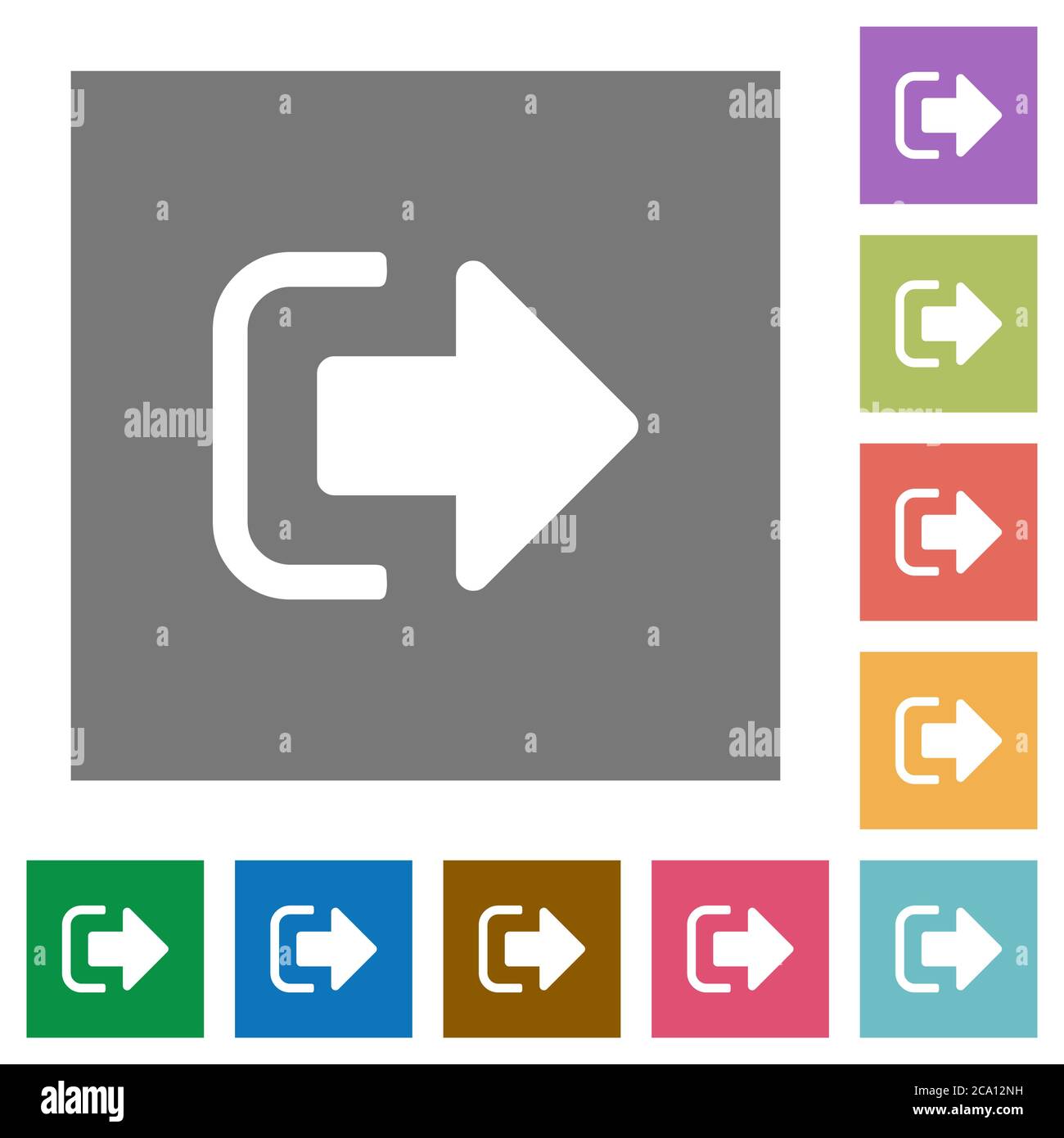 Sign out flat icons on simple color square backgrounds Stock Vector ...