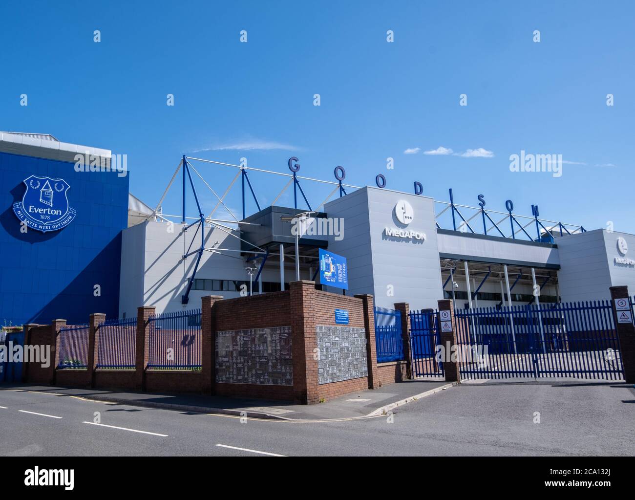 Park Road stand at Everton Football Club Goodison Park in Liverpool May 2020 Stock Photo