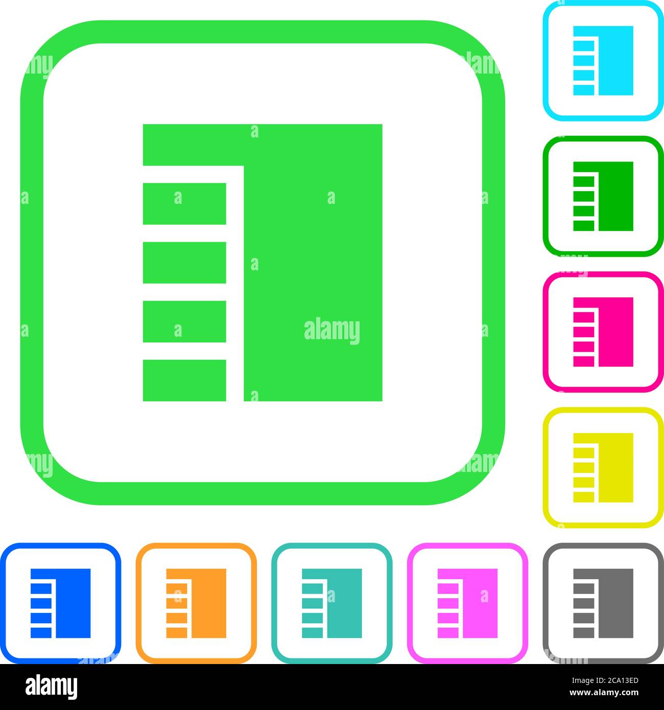 Vertical tabbed layout active vivid colored flat icons in curved ...