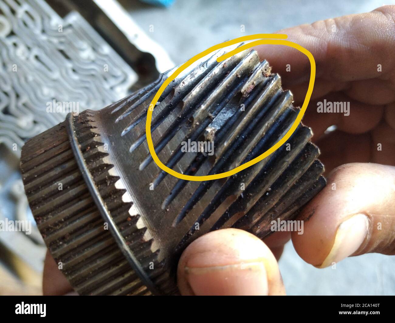 broken gear of automatic transmission car Stock Photo Alamy