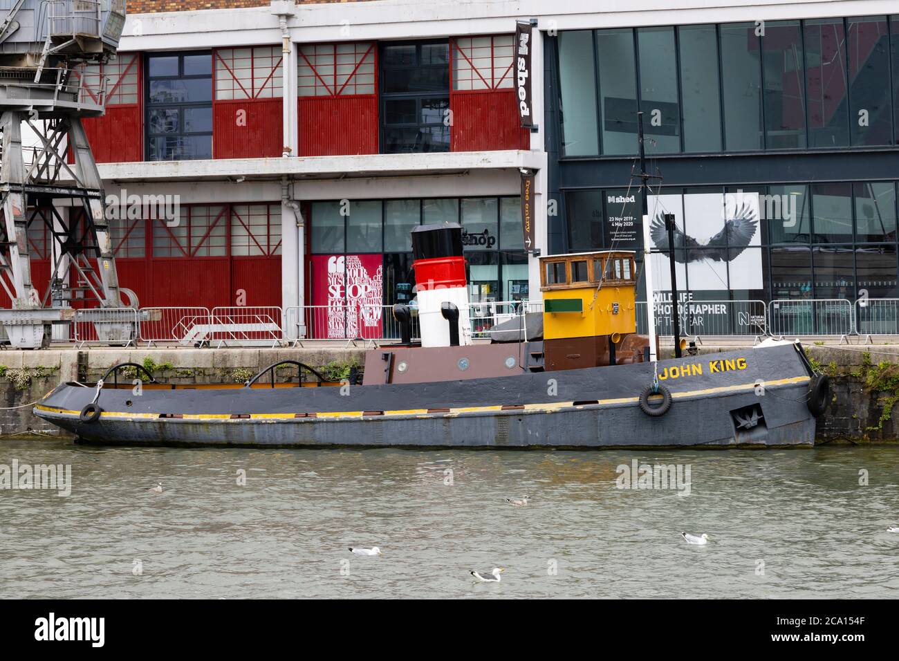 Tugboat, John King moored at the M Shed on Princes Quay, Bristol England. July 2020 Stock Photo