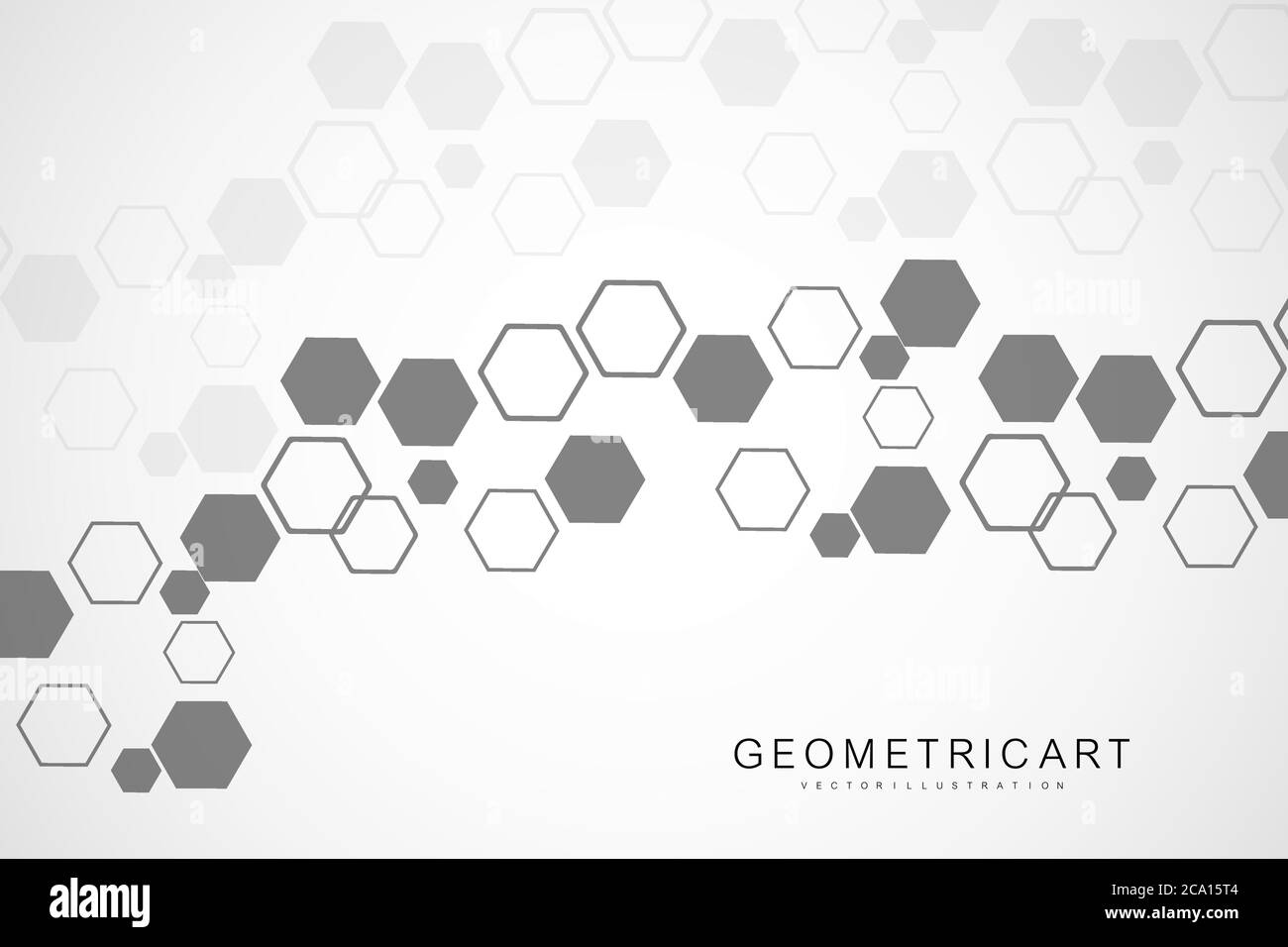 Hexagonal abstract background. Big Data Visualization. Global network connection. Medical, technology, science background. Vector illustration Stock Vector
