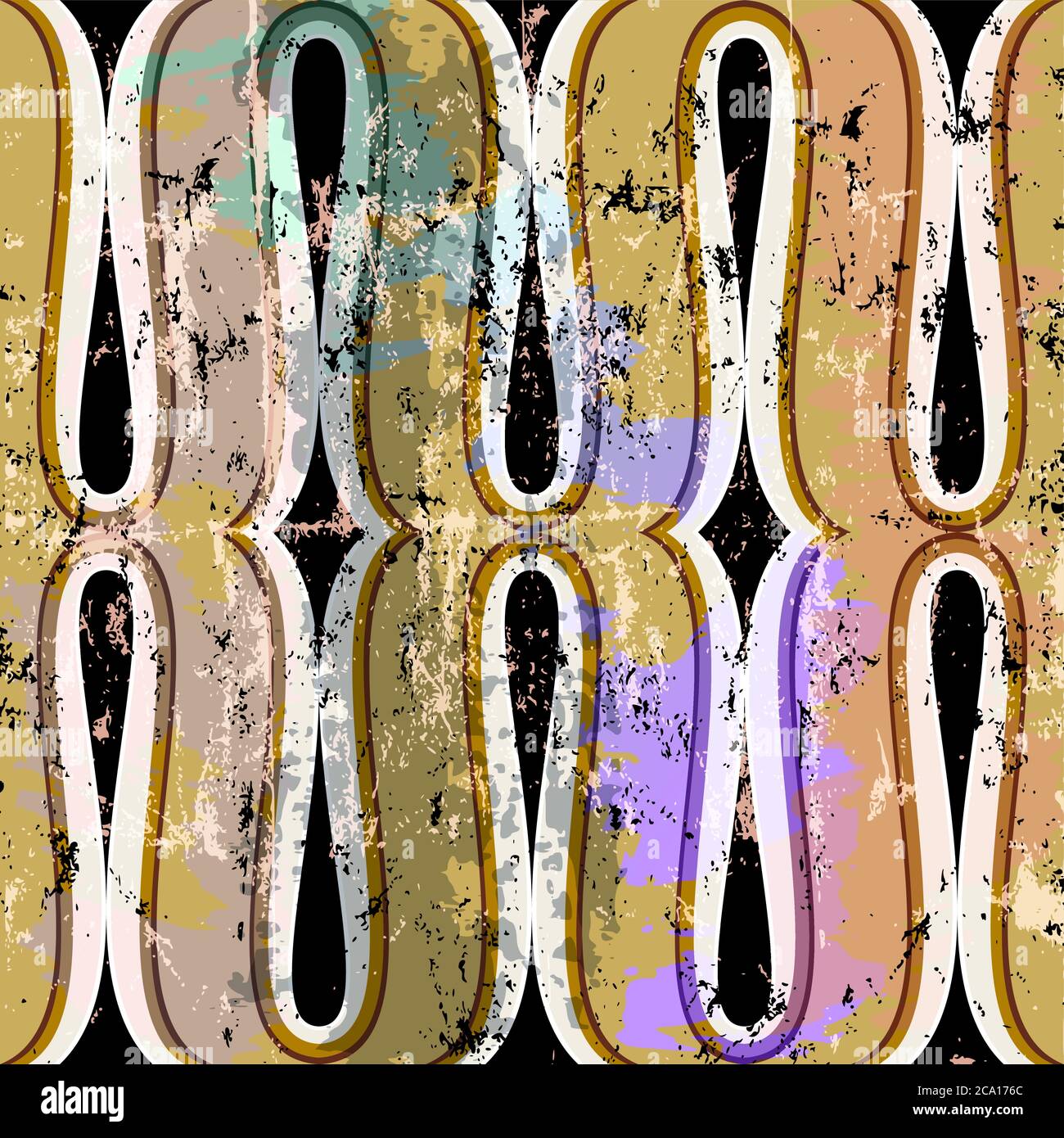 abstract pattern background, with waves, lines, strokes and splashes, seamless Stock Vector