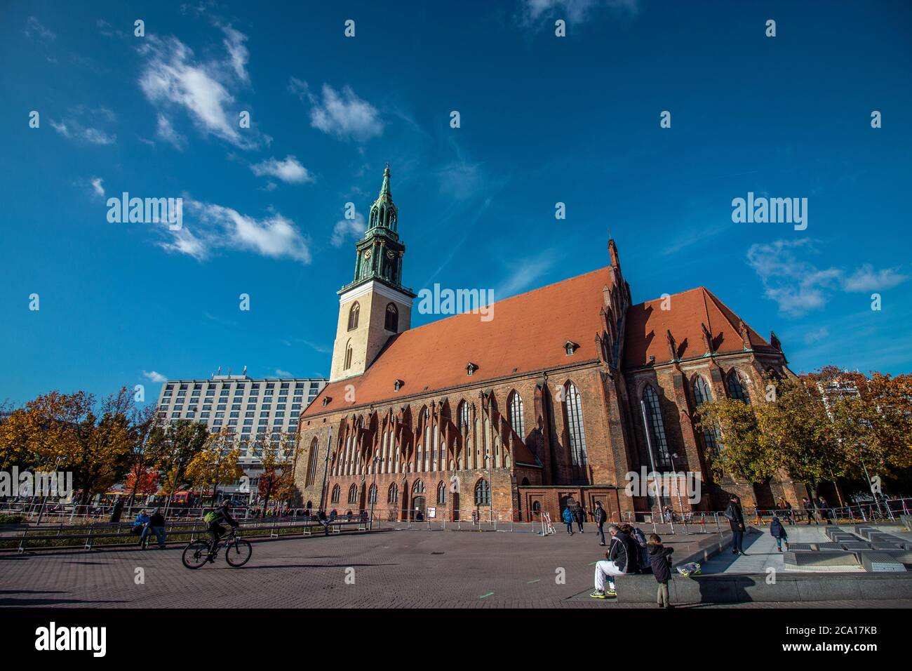 St. Mary's Church or Marienkirche in German near Alexanderplatz in central Berlin, Germany. Stock Photo