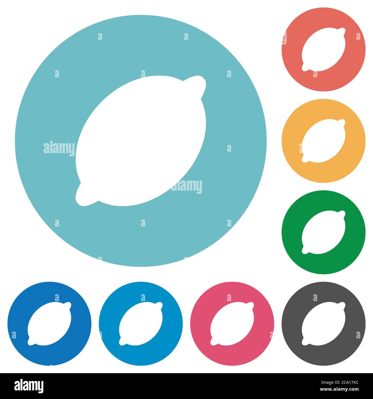 Single lemon flat white icons on round color backgrounds Stock Vector ...