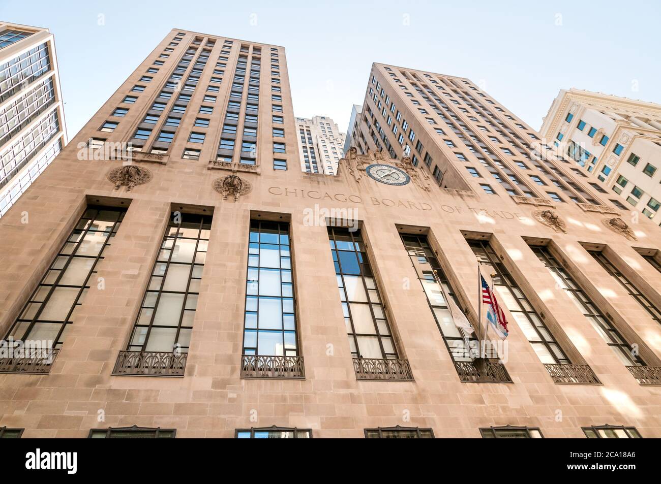 Chicago, Illinois, USA - April 23, 2012: Facade of Chicago Board of Trade Building in Chicago downtown. Stock Photo