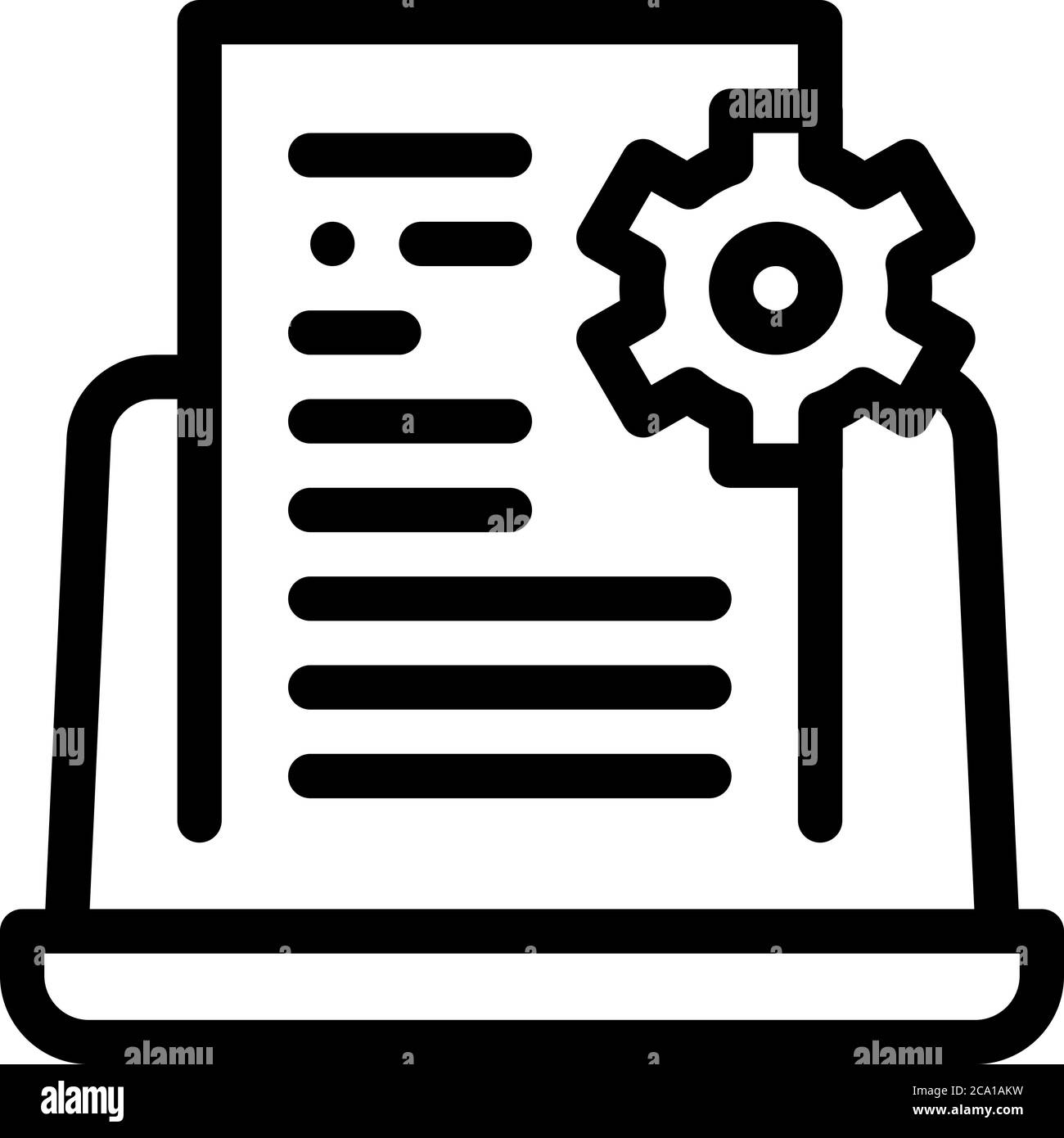 front end technical tasks icon vector outline illustration Stock Vector