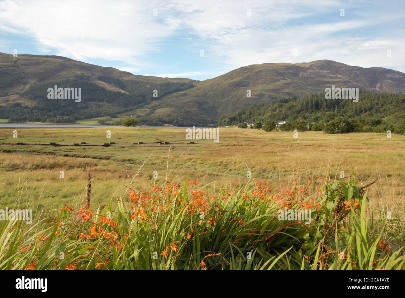 Glencoe Village in Scottish Highlands in Summer, Scotland, UK Stock Photo