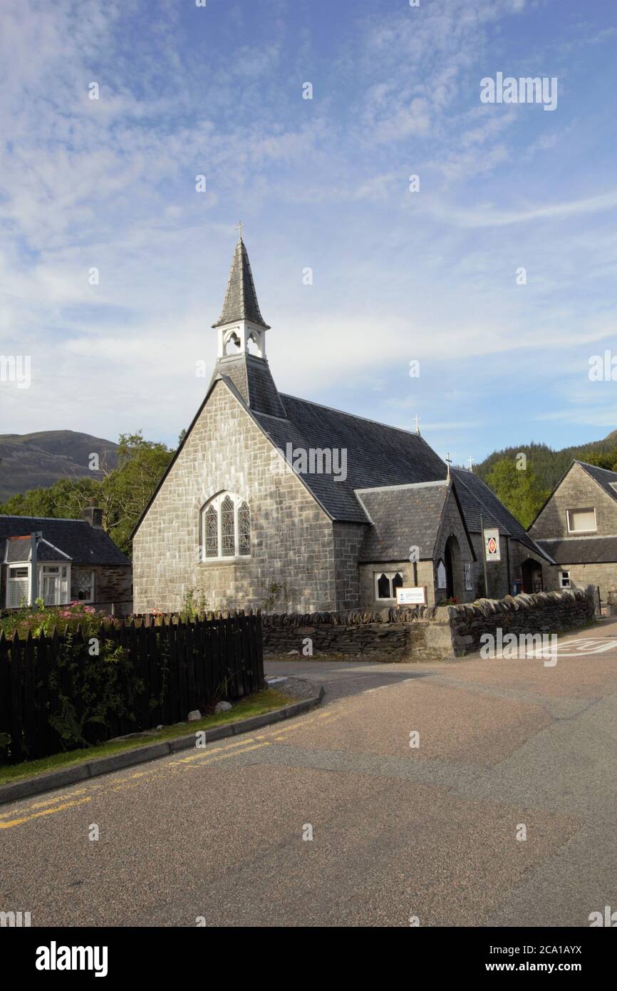St. Mary's Episcopal Church, Glencoe Village, Scottish Highlands, Scotland. UK Stock Photo