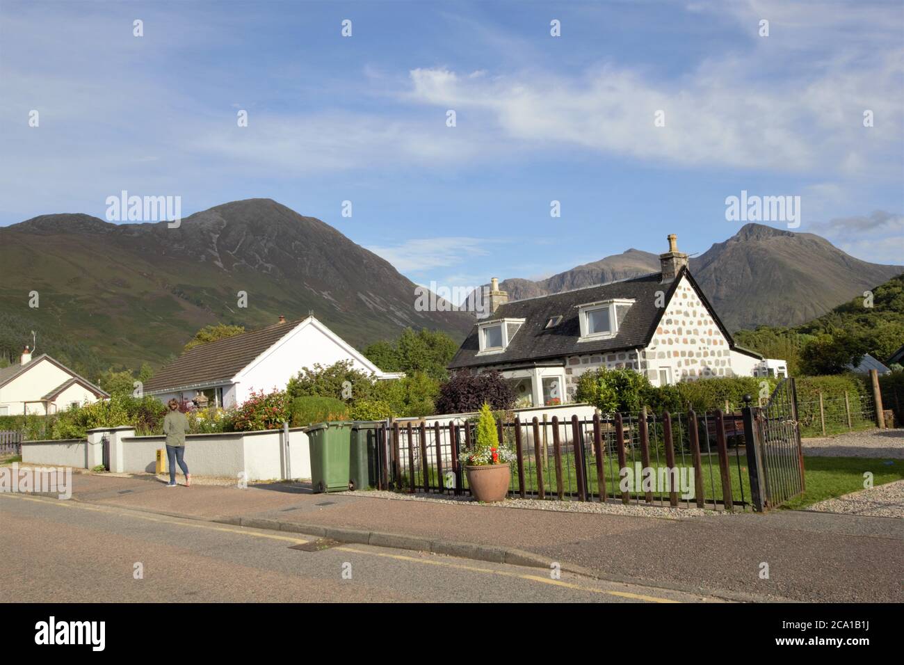 Glencoe village in Scottish Highlands, Scotland, UK Stock Photo