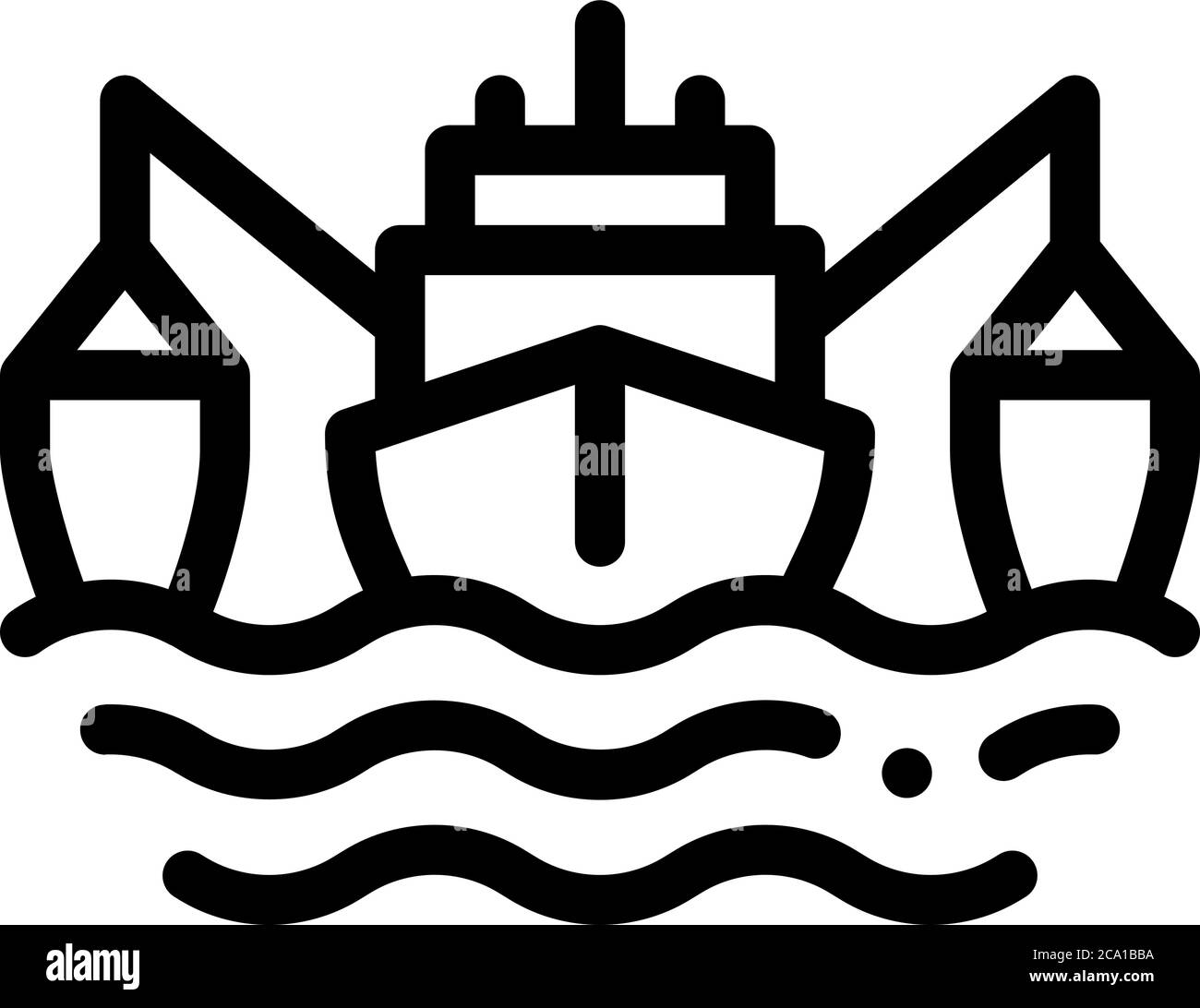 fishing boat icon vector outline illustration Stock Vector Image & Art ...