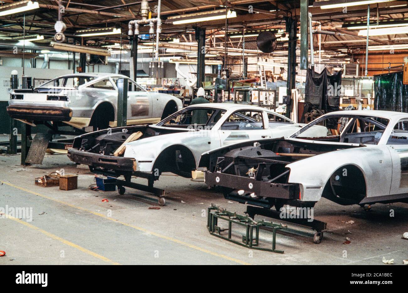 NEWPORT PAGNELL ENGLAND 22 APR Body shop at the Aston Martin factory