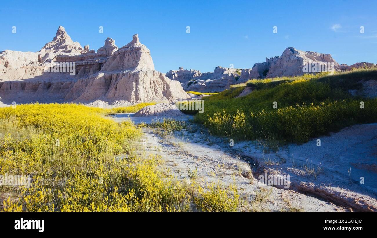 Window Trail at Badlands National Park Stock Photo