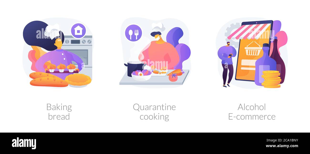 Homemade food and delivery abstract concept vector illustrations Stock ...