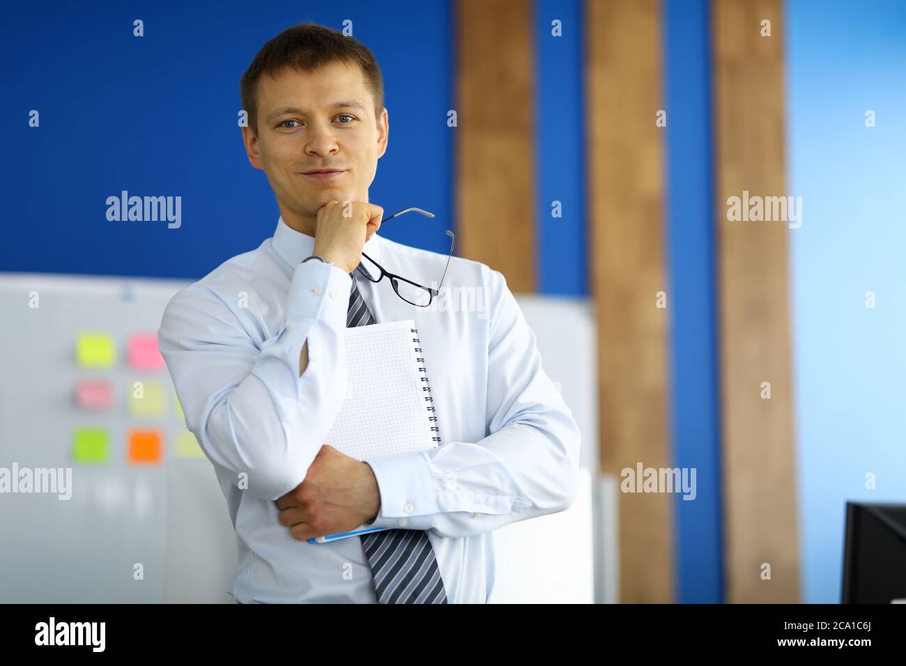 Man and black stylish glasses Stock Photo