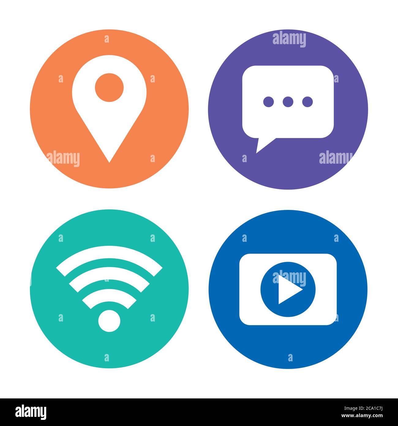 set icons of social media on white background Stock Vector Image & Art ...